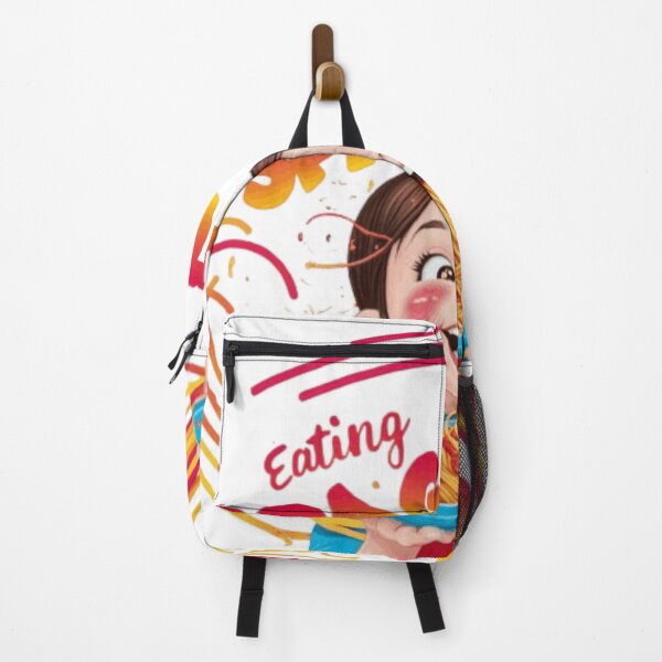 Item preview, cute girl eating spaghetti sticker designed and sold by Otmanestickers.