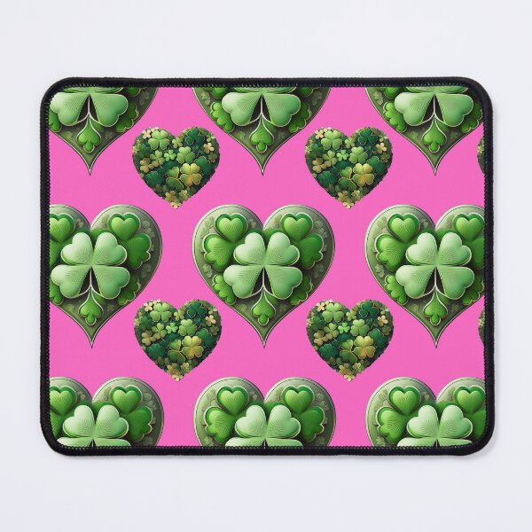 Item preview, Shamrock Sparkle: A harmonious pattern featuring shamrocks of various sizes and shades of green, arranged in hearts to give a pleasing and balanced design. designed and sold by Grang Art Artistic Designs.
