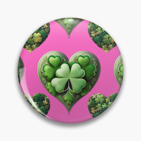 Item preview, Shamrock Sparkle: A harmonious pattern featuring shamrocks of various sizes and shades of green, arranged in hearts to give a pleasing and balanced design. designed and sold by Grang Art Artistic Designs.
