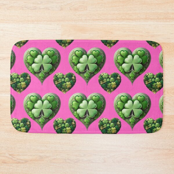 Item preview, Shamrock Sparkle: A harmonious pattern featuring shamrocks of various sizes and shades of green, arranged in hearts to give a pleasing and balanced design. designed and sold by Grang Art Artistic Designs.