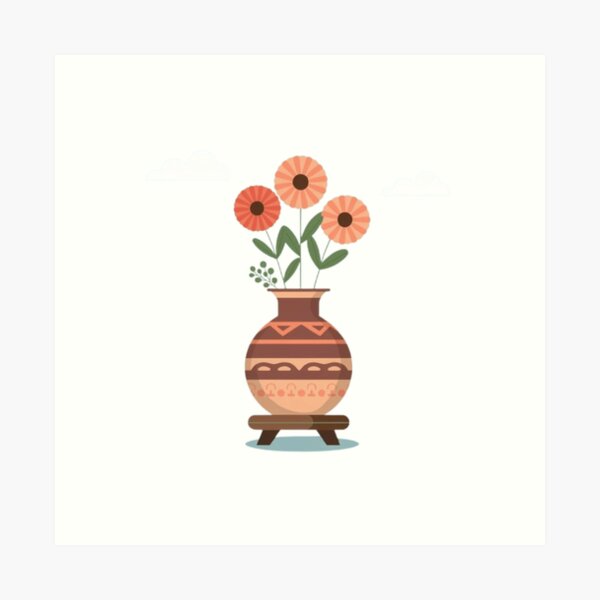 Item preview, Flowers In Ceramic Vase designed and sold by ArtQueen777.