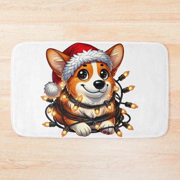 Item preview, Corgi Wrapped in Festive Christmas Lights designed and sold by AIARTIST1.