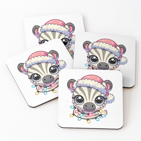 Item preview, Festive Zebra with Santa Hat and Holiday Lights designed and sold by lubushop1.