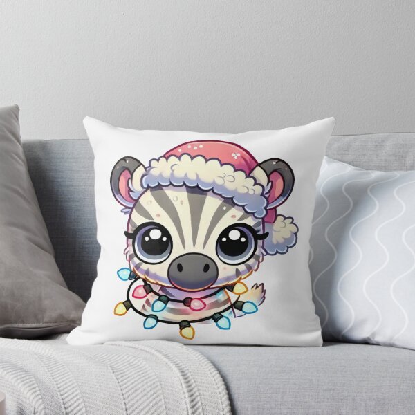 Item preview, Festive Zebra with Santa Hat and Holiday Lights designed and sold by lubushop1.