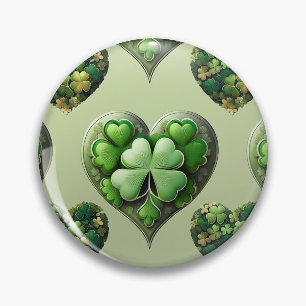 Item preview, Shamrock Silhouette: A harmonious pattern featuring shamrocks of various sizes and shades of green, arranged in hearts to give a pleasing and balanced design. designed and sold by Grang Art Artistic Designs.
