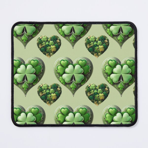 Item preview, Shamrock Silhouette: A harmonious pattern featuring shamrocks of various sizes and shades of green, arranged in hearts to give a pleasing and balanced design. designed and sold by Grang Art Artistic Designs.