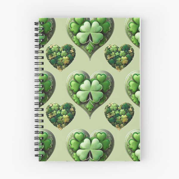 Item preview, Shamrock Silhouette: A harmonious pattern featuring shamrocks of various sizes and shades of green, arranged in hearts to give a pleasing and balanced design. designed and sold by Witty Wear Studio.