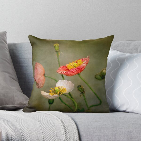 Vintage poppies Throw Pillow