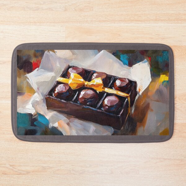 Item preview, Elegant Chocolate Box with Yellow Ribbon - Bold Brushstrokes and Vibrant Surroundings designed and sold by OlfactoART Studio.