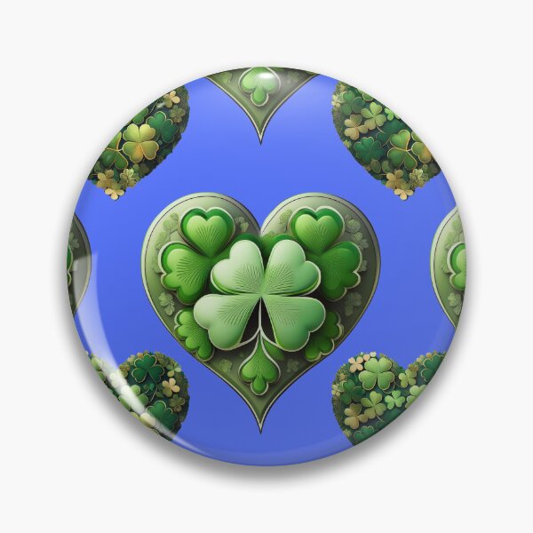 Item preview, Shamrock Dazzle: A harmonious pattern featuring shamrocks of various sizes and shades of green, arranged in hearts to give a pleasing and balanced design. designed and sold by Grang Art Artistic Designs.