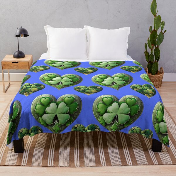 Item preview, Shamrock Dazzle: A harmonious pattern featuring shamrocks of various sizes and shades of green, arranged in hearts to give a pleasing and balanced design. designed and sold by Grang Art Artistic Designs.