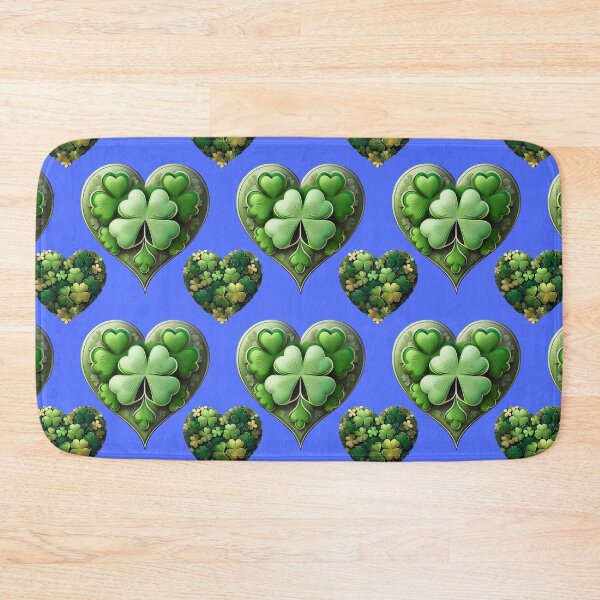 Item preview, Shamrock Dazzle: A harmonious pattern featuring shamrocks of various sizes and shades of green, arranged in hearts to give a pleasing and balanced design. designed and sold by Grang Art Artistic Designs.