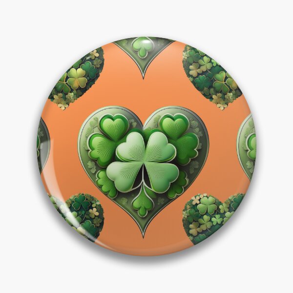 Item preview, Irish Lucky Charm: A harmonious pattern featuring shamrocks of various sizes and shades of green, arranged in hearts to give a pleasing and balanced design. designed and sold by Grang Art Artistic Designs.