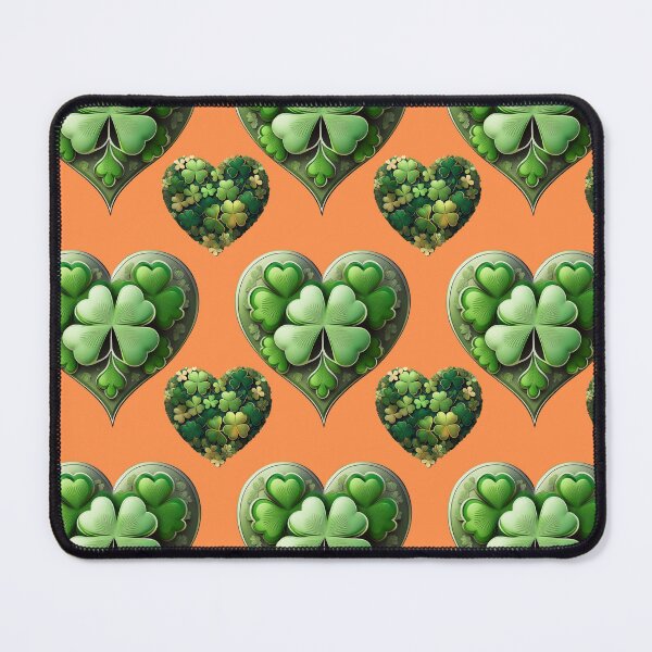 Item preview, Irish Lucky Charm: A harmonious pattern featuring shamrocks of various sizes and shades of green, arranged in hearts to give a pleasing and balanced design. designed and sold by Grang Art Artistic Designs.
