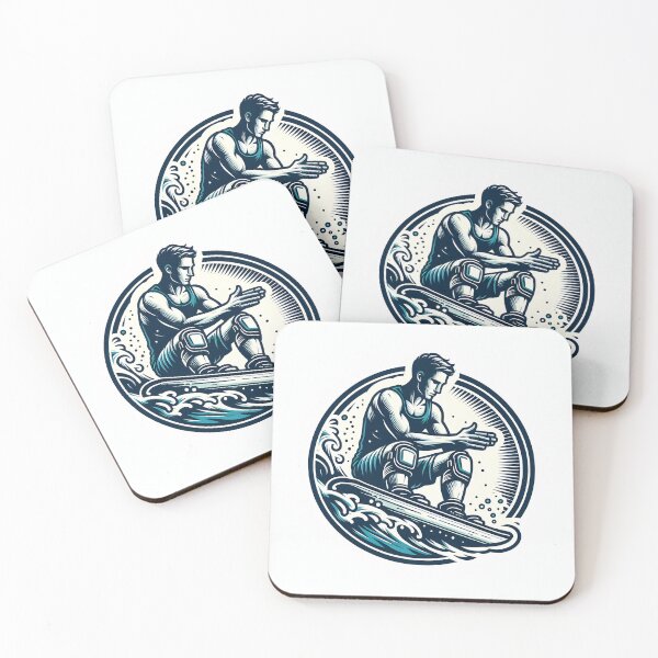 Item preview, surfing wave in ocean enjoying holidays designed and sold by vectorillus.