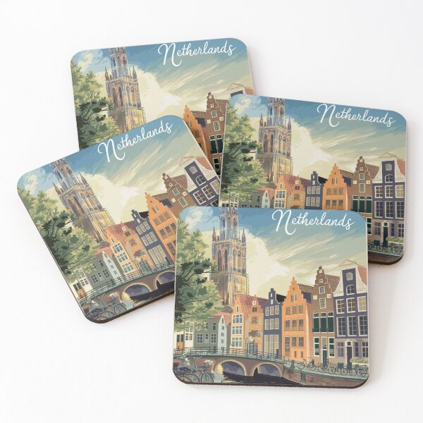 Item preview, Utrecht Vintage Travel Poster designed and sold by TravelerRat.
