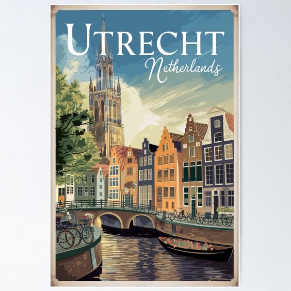 Aperçu de l'œuvre Affiche de voyage vintage d'Utrecht créée et vendue par TravelerRat.