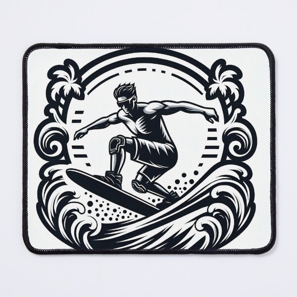 Item preview, surfing wave in ocean enjoying holidays designed and sold by vectorillus.