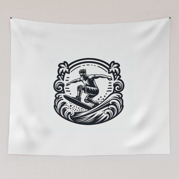 Item preview, surfing wave in ocean enjoying holidays designed and sold by vectorillus.