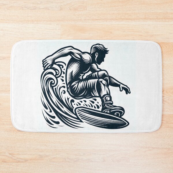 Item preview, surfing wave in ocean enjoying holidays designed and sold by vectorillus.
