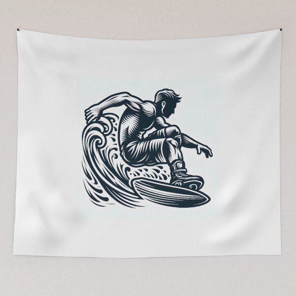 Item preview, surfing wave in ocean enjoying holidays designed and sold by vectorillus.