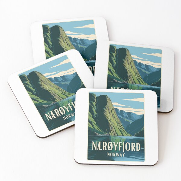 Item preview, A Vintage Travel Illustration of Nærøyfjord - Norway designed and sold by GoodOldVintage.