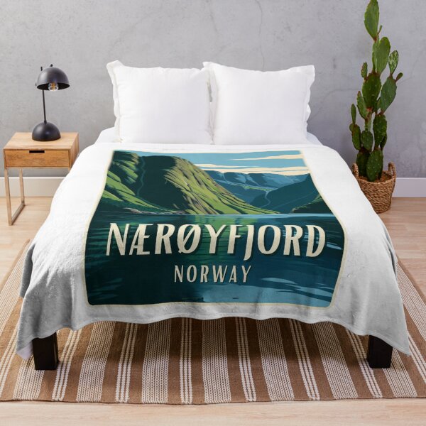 Item preview, A Vintage Travel Illustration of Nærøyfjord - Norway designed and sold by GoodOldVintage.