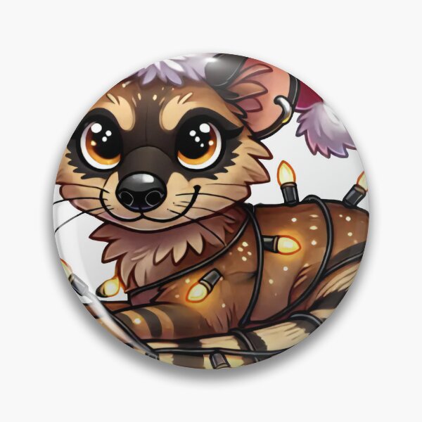 Item preview, Festive Civet in Santa Hat and Wrapped in Holiday String Lights designed and sold by AIARTIST1.