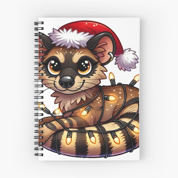 Item preview, Festive Civet in Santa Hat and Wrapped in Holiday String Lights designed and sold by AIARTIST1.