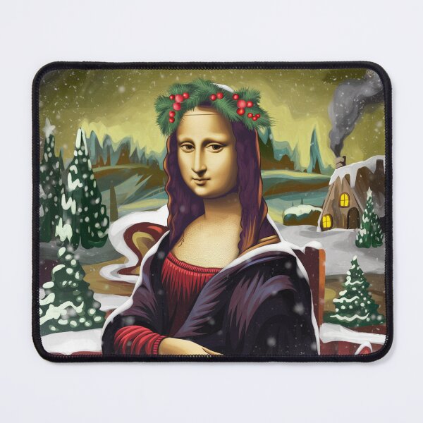 Item preview, The Mona Lisa celebrating christmas, art christmas designed and sold by NoetherSym.