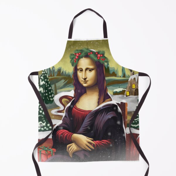 Item preview, The Mona Lisa celebrating christmas, art christmas designed and sold by NoetherSym.