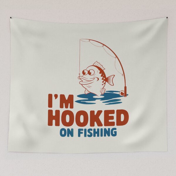 Item preview, I'm Hooked on Fishing Funny Fisherman Retro designed and sold by Anniko Art Studio.