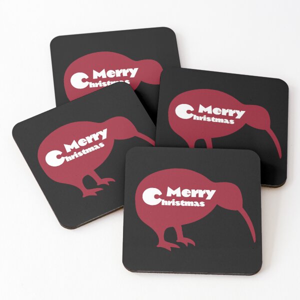 Item preview, Christmas. New Zealand. Merry, Kiwi Christmas. Holidays. (black background) designed and sold by bekksa.