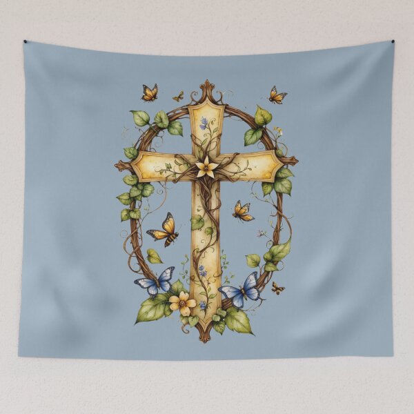 Item preview, Christian Cross Design, Butterflies, Vines, Flowers designed and sold by Our Bible Journey.