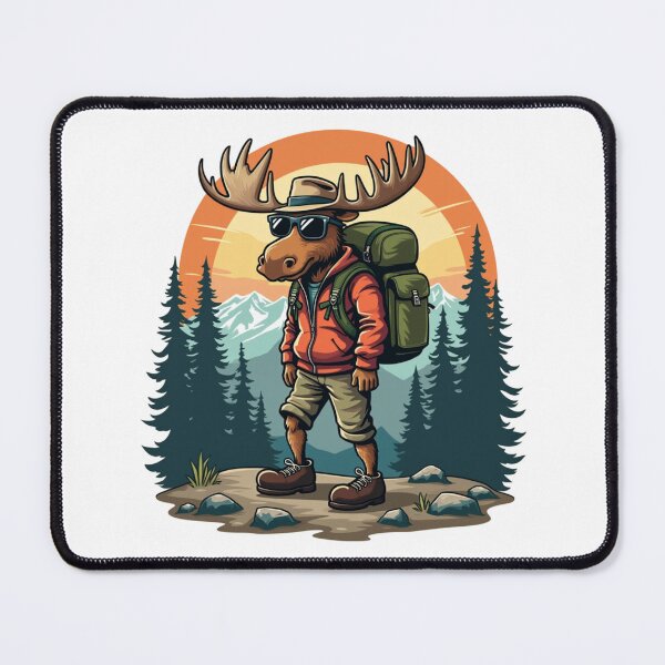 Item preview, Funny Cool Moose Hiker Lover ,Moose Hiking Adventure designed and sold by SOUFIANE1991.