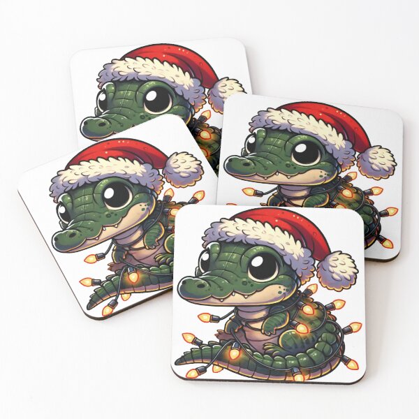 Item preview, Christmas Crocodile Wrapped in Festive Lights designed and sold by AIARTIST1.