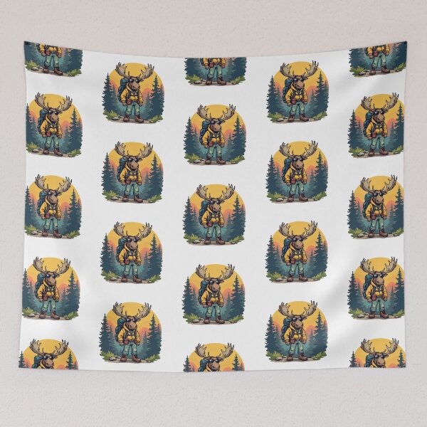 Item preview,  Funny Cool Moose Hiker Lover ,Moose Hiking Adventure designed and sold by SOUFIANE1991.