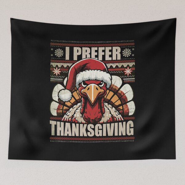 Item preview, Funny Thanksgiving Turkey Design, Thanksgiving vs Christmas, grunge effect designed and sold by Collagedream.