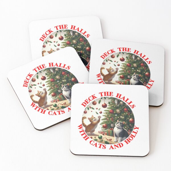 Item preview, Deck the Halls with cats and holly designed and sold by KJGHeadRowdy.