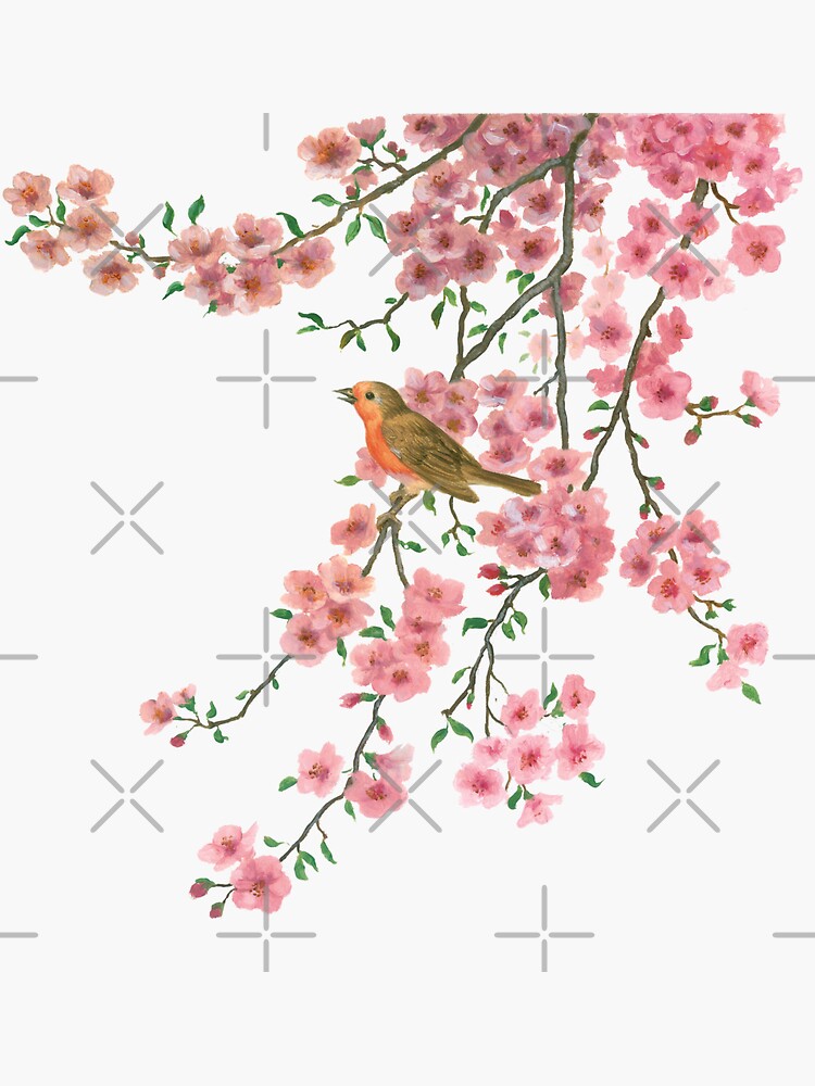 Thumbnail 3 of 3, Sticker, Spring Robin designed and sold by RuthSanderson.