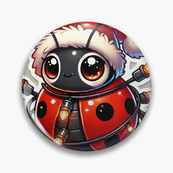 Item preview, Adorable Ladybug in Santa Hat with Holiday Lights designed and sold by AIARTIST1.