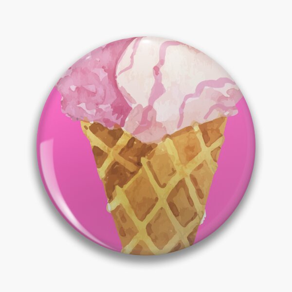 Item preview, Yellow and Light Pink Icecream Scoops in a cone designed and sold by SimplyPsycho.