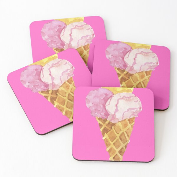 Item preview, Yellow and Light Pink Icecream Scoops in a cone designed and sold by SimplyPsycho.
