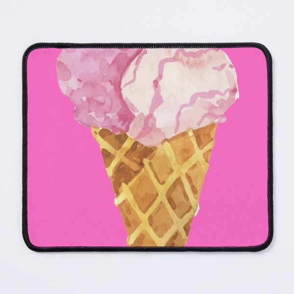 Item preview, Yellow and Light Pink Icecream Scoops in a cone designed and sold by SimplyPsycho.