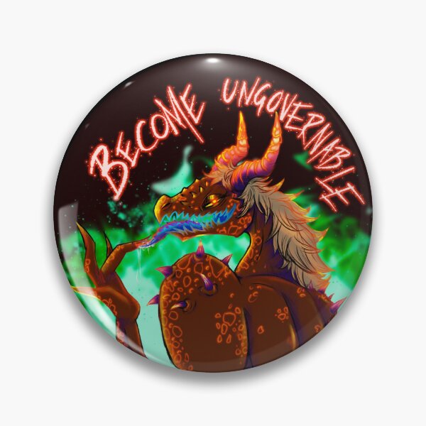 Item preview, Become ungovernable demon badge design with fire and sexy little tongue finger lick designed and sold by Wolverinemegzi.