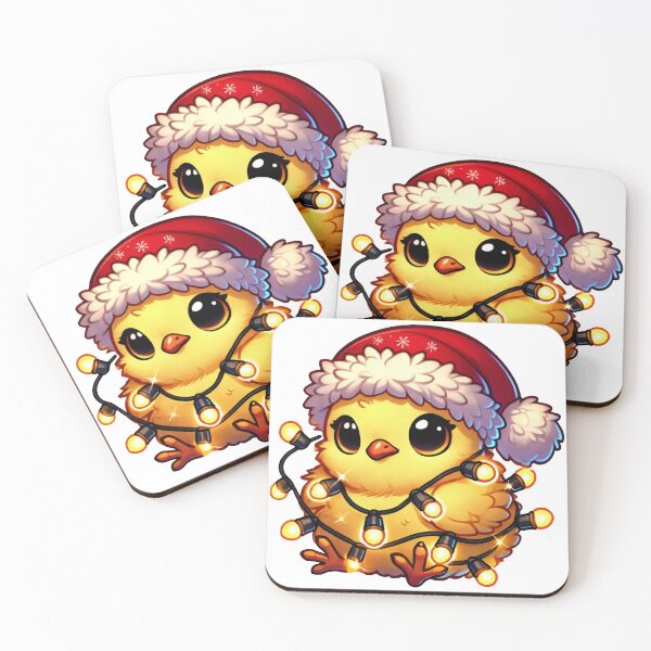 Item preview, Festive Chick in Santa Hat and Christmas Lights designed and sold by AIARTIST1.