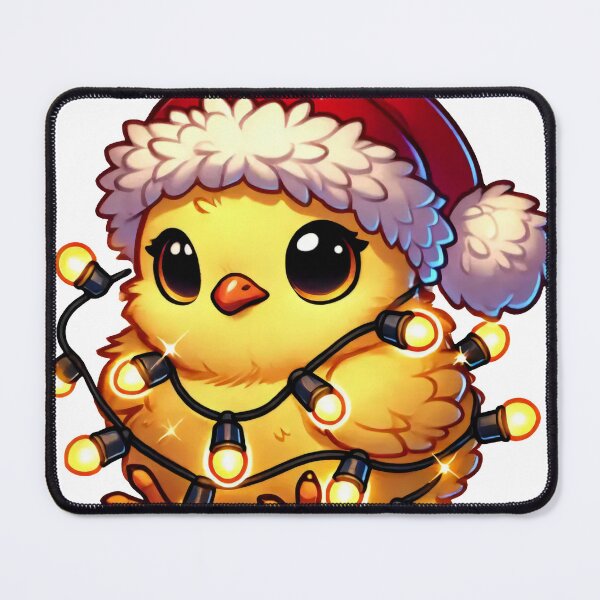 Item preview, Festive Chick in Santa Hat and Christmas Lights designed and sold by AIARTIST1.