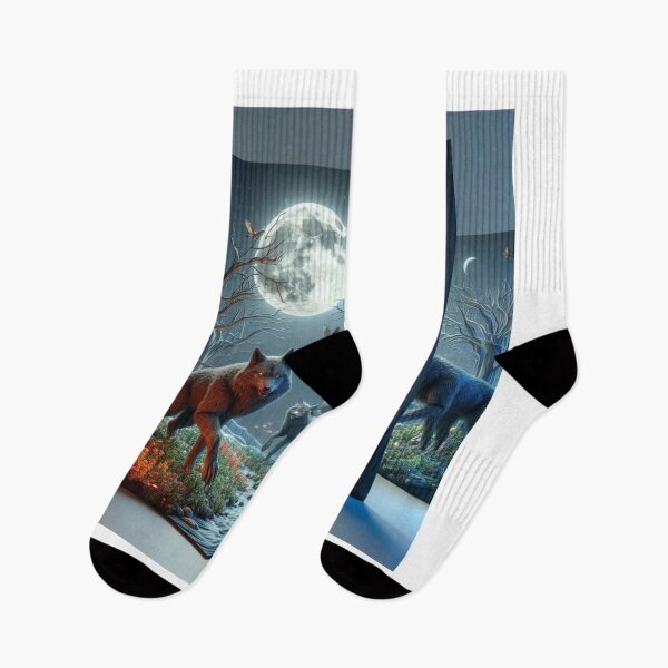 Item preview, Majestic Wolf Painting | Dark Forest | Full Moon | Night Sky designed and sold by choder61.