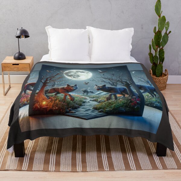 Item preview, Majestic Wolf Painting | Dark Forest | Full Moon | Night Sky designed and sold by choder61.