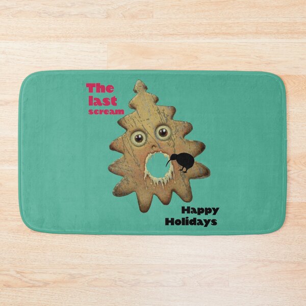 Item preview, Christmas Cookie. New Zealand. Gingerbread. Cookie. Merry, Kiwi Christmas. Cookie Scream. Memes.  (Turquoise Green background) designed and sold by bekksa.